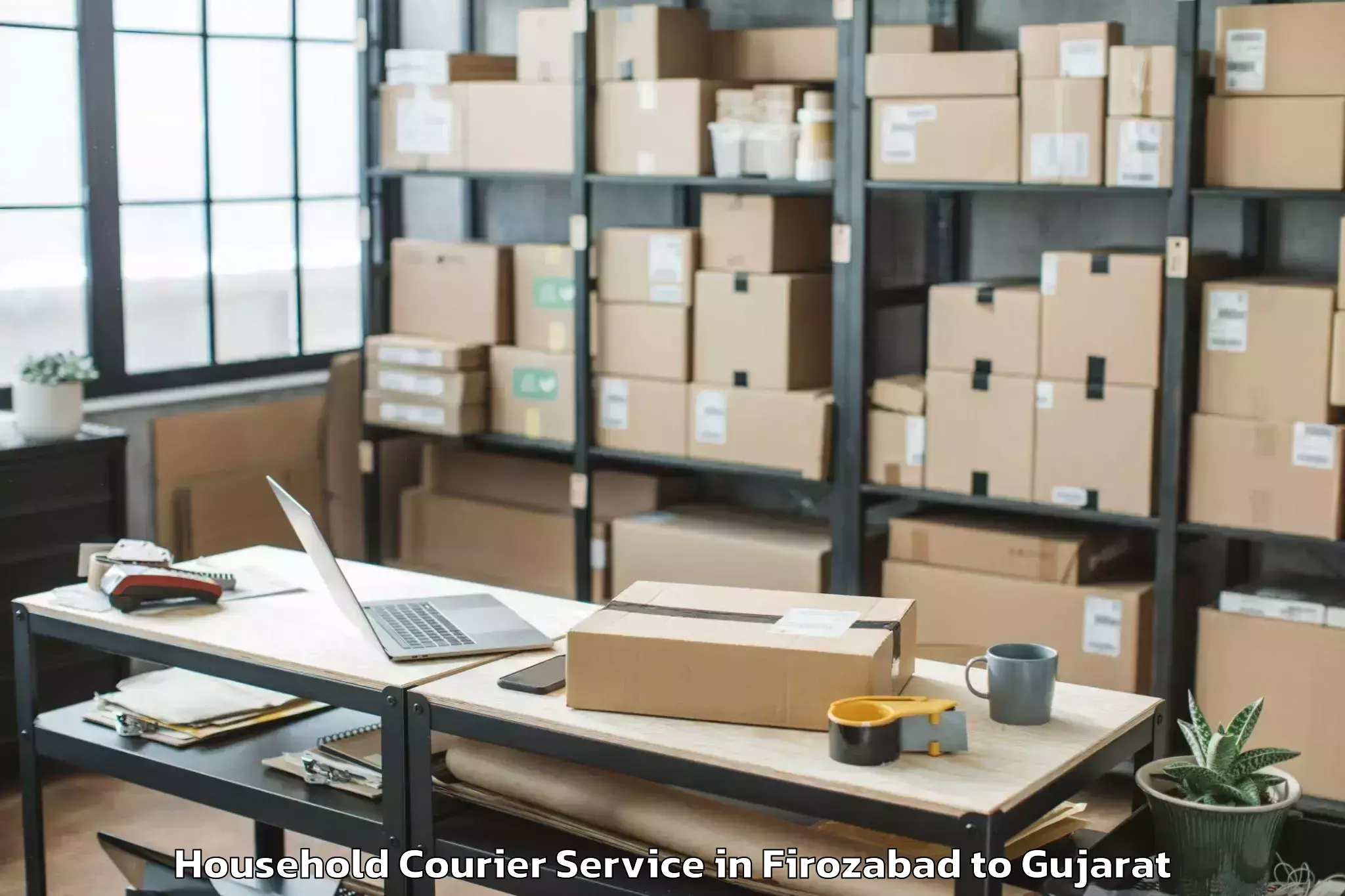 Easy Firozabad to Upleta Household Courier Booking